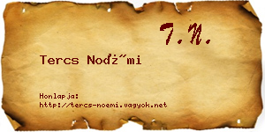 Tercs Noémi névjegykártya